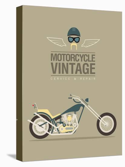 Vintage Bike-vector pro-Stretched Canvas