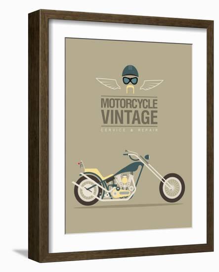 Vintage Bike-vector pro-Framed Art Print