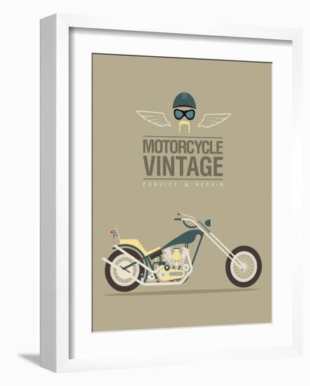 Vintage Bike-vector pro-Framed Art Print