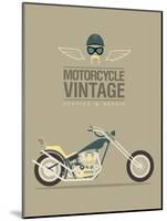 Vintage Bike-vector pro-Mounted Art Print
