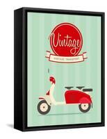 Vintage Bike-vector pro-Framed Stretched Canvas