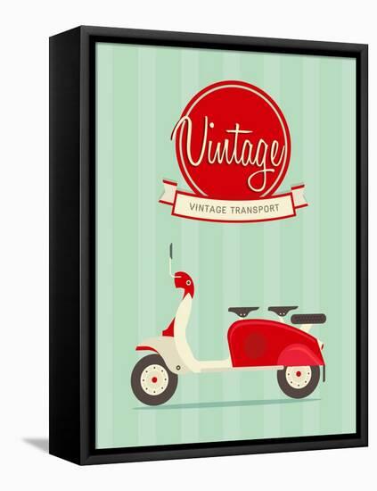 Vintage Bike-vector pro-Framed Stretched Canvas