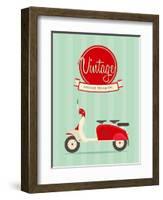 Vintage Bike-vector pro-Framed Art Print