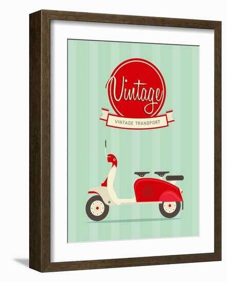 Vintage Bike-vector pro-Framed Art Print