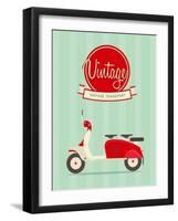 Vintage Bike-vector pro-Framed Art Print