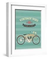 Vintage Bike-vector pro-Framed Art Print