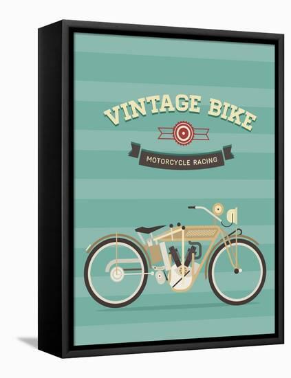 Vintage Bike-vector pro-Framed Stretched Canvas