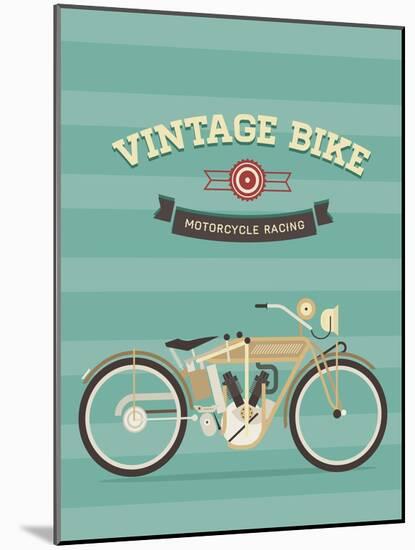 Vintage Bike-vector pro-Mounted Art Print