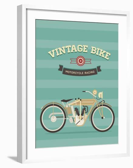 Vintage Bike-vector pro-Framed Art Print