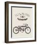 Vintage Bike-vector pro-Framed Art Print