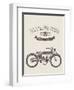 Vintage Bike-vector pro-Framed Art Print