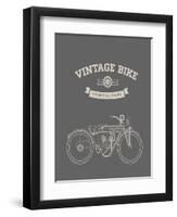 Vintage Bike-vector pro-Framed Art Print