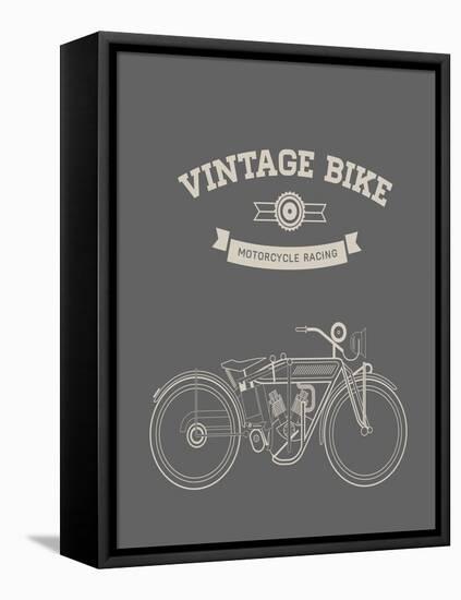 Vintage Bike-vector pro-Framed Stretched Canvas