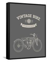 Vintage Bike-vector pro-Framed Stretched Canvas