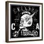 Vintage Biker Skull Emblem-emeget-Framed Premium Giclee Print