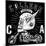 Vintage Biker Skull Emblem-emeget-Mounted Premium Giclee Print