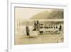 Vintage Biplane on Beach-null-Framed Premium Giclee Print