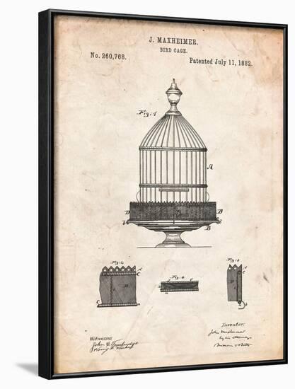 Vintage Birdcage Patent-Cole Borders-Framed Art Print