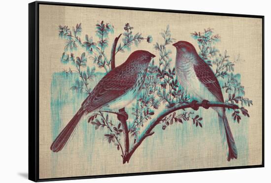 Vintage Birds (Blue)-null-Framed Stretched Canvas