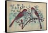 Vintage Birds (Blue)-null-Framed Stretched Canvas