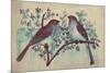 Vintage Birds (Blue)-null-Mounted Art Print