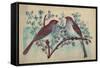 Vintage Birds (Blue)-null-Framed Stretched Canvas