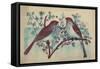 Vintage Birds (Blue)-null-Framed Stretched Canvas