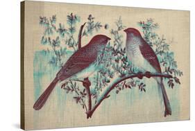 Vintage Birds (Blue)-null-Stretched Canvas