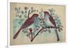 Vintage Birds (Blue)-null-Framed Art Print