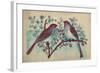 Vintage Birds (Blue)-null-Framed Art Print