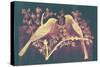 Vintage Birds (Pink)-null-Stretched Canvas