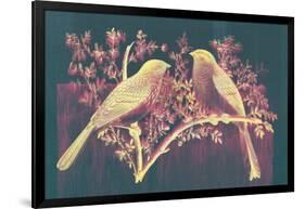 Vintage Birds (Pink)-null-Framed Art Print
