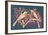 Vintage Birds (Pink)-null-Framed Art Print