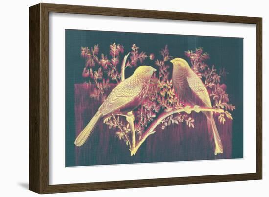 Vintage Birds (Pink)-null-Framed Art Print