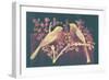 Vintage Birds (Pink)-null-Framed Art Print