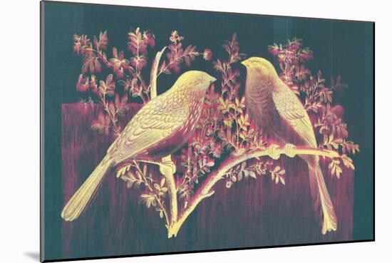Vintage Birds (Pink)-null-Mounted Art Print