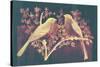 Vintage Birds (Pink)-null-Stretched Canvas