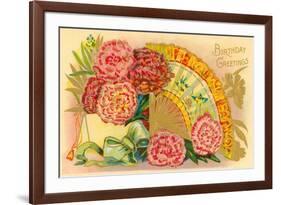 Vintage Birthday Greetings-null-Framed Art Print