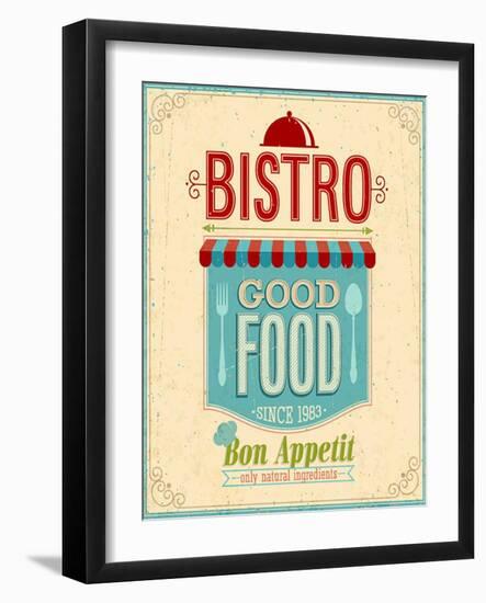 Vintage Bistro Poster-avean-Framed Art Print