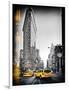 Vintage Black and White Series - Flatiron Building and Yellow Cabs - Manhattan, New York, USA-Philippe Hugonnard-Framed Photographic Print