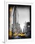 Vintage Black and White Series - Flatiron Building and Yellow Cabs - Manhattan, New York, USA-Philippe Hugonnard-Framed Photographic Print