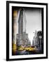 Vintage Black and White Series - Flatiron Building and Yellow Cabs - Manhattan, New York, USA-Philippe Hugonnard-Framed Photographic Print