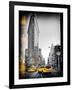 Vintage Black and White Series - Flatiron Building and Yellow Cabs - Manhattan, New York, USA-Philippe Hugonnard-Framed Photographic Print