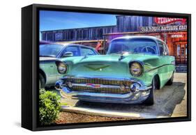 Vintage Blue Car-Robert Kaler-Framed Stretched Canvas