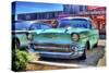 Vintage Blue Car-Robert Kaler-Stretched Canvas