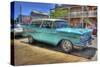 Vintage Blue Car-Robert Kaler-Stretched Canvas