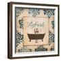 Vintage Blue Damask I-Tiffany Hakimipour-Framed Art Print