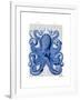 Vintage Blue Octopus 1 Front-Fab Funky-Framed Art Print