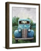 Vintage Blue Truck-null-Framed Art Print