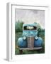 Vintage Blue Truck-null-Framed Art Print